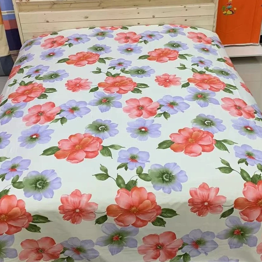 白底红牡丹2大布头布料   58