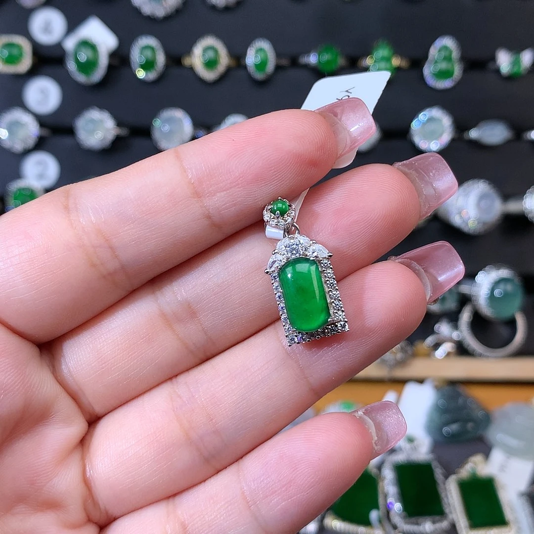 翡翠颈饰银S925镶嵌失****l