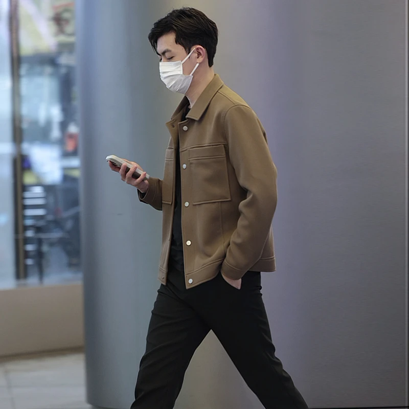 春秋装男士夹克外套潮流韩版翻领帅气百搭休闲男外套时尚轻熟上衣