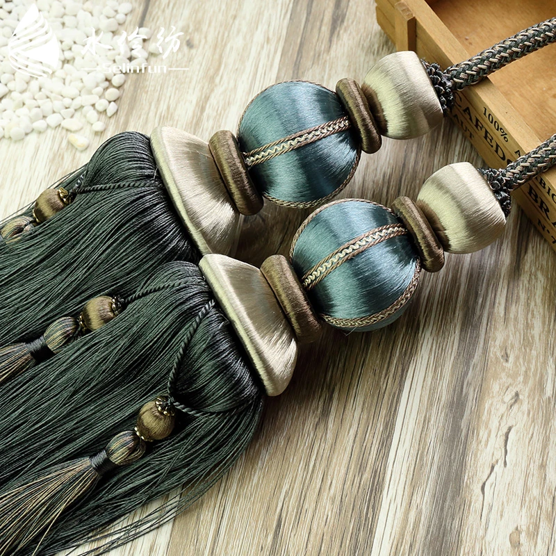 精品高档 欧式档次窗帘挂球流苏配件窗帘扣窗帘绑带绑绳装饰吊穗