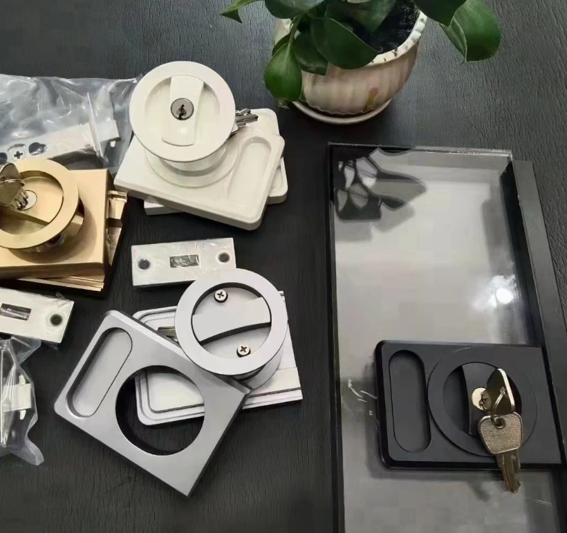 极窄推拉门中空门带钥匙锁单玻双玻