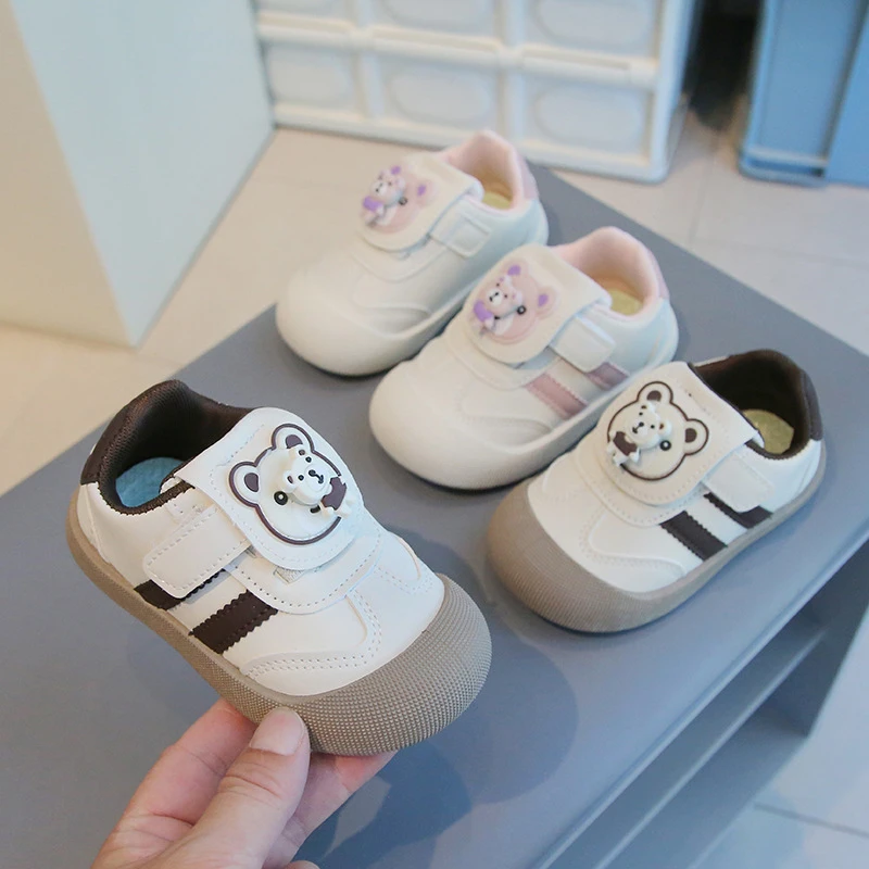 小童鞋子宝宝学步鞋1-6岁男女童皮鞋小熊婴儿鞋春秋季女童单鞋子