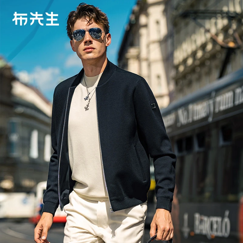【杨烁同款】Mr.Bu布先生棒球领羊毛外套男春季毛衣开衫PT15363
