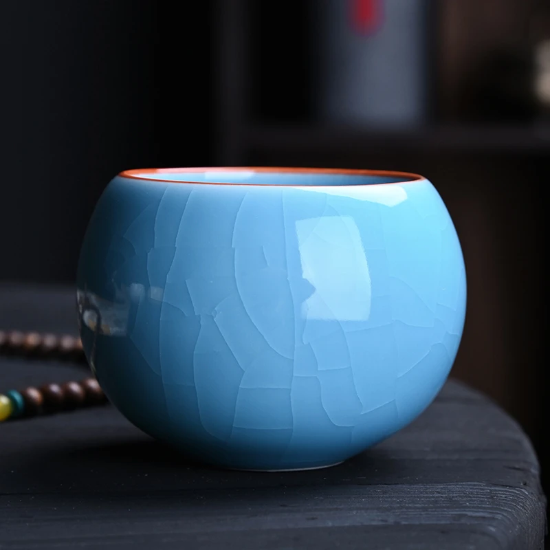 冰片龙蛋杯单杯个人专用杯茶杯主人杯创意陶瓷龙蛋杯茶盏茶具家用