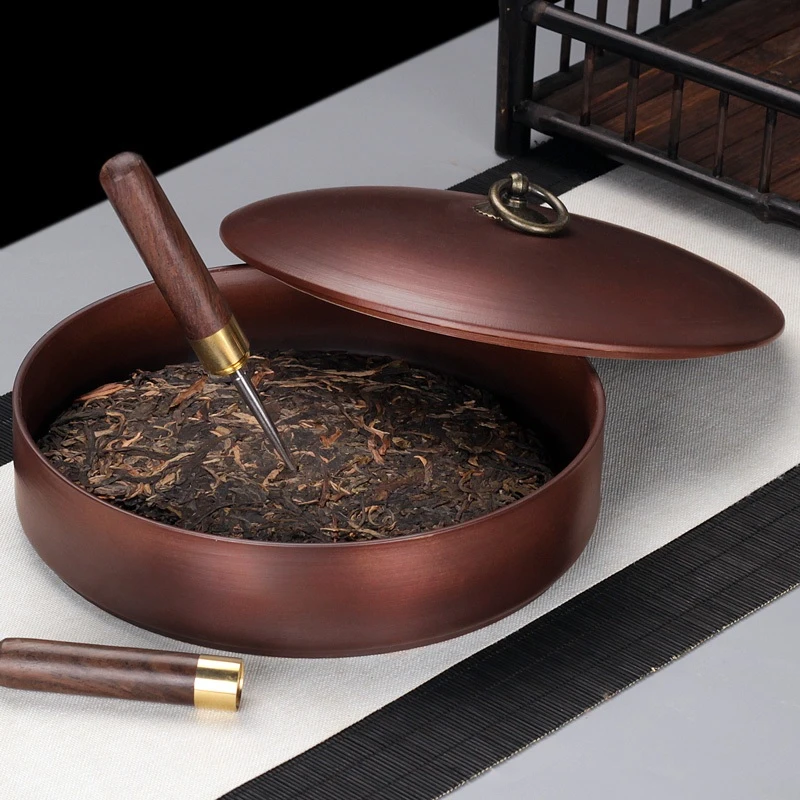 仁坤柴烧茶饼罐陶瓷大号茶罐多层普洱茶饼罐茶叶包装盒家用组合