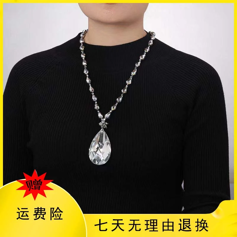 铜合金玻璃项链 康璐妮KANGLUNI玻璃水晶毛衣链民族风时尚百搭