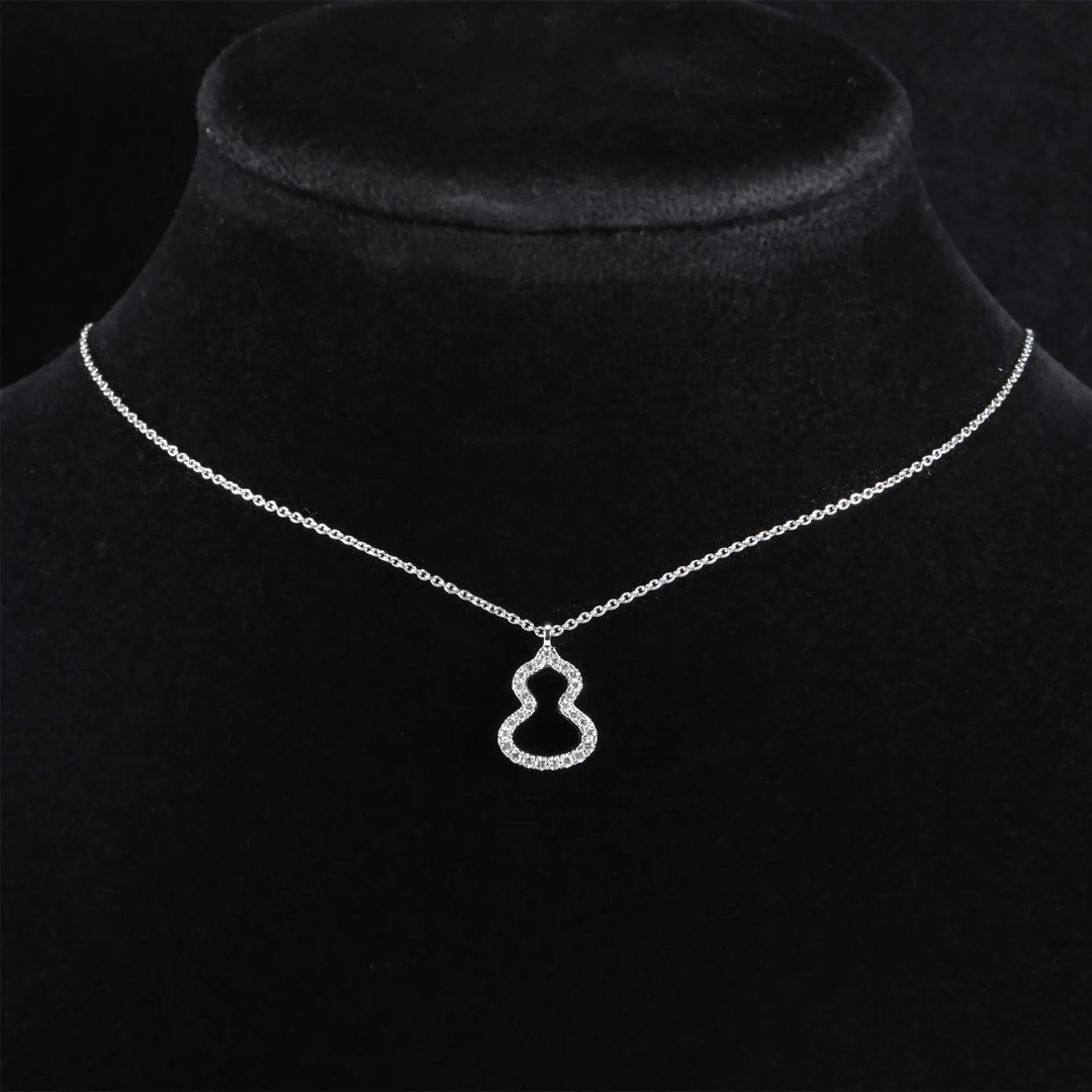99新 Qeelin 18k白金黑玛瑙葫芦钻石项链  18k白金 P234039172