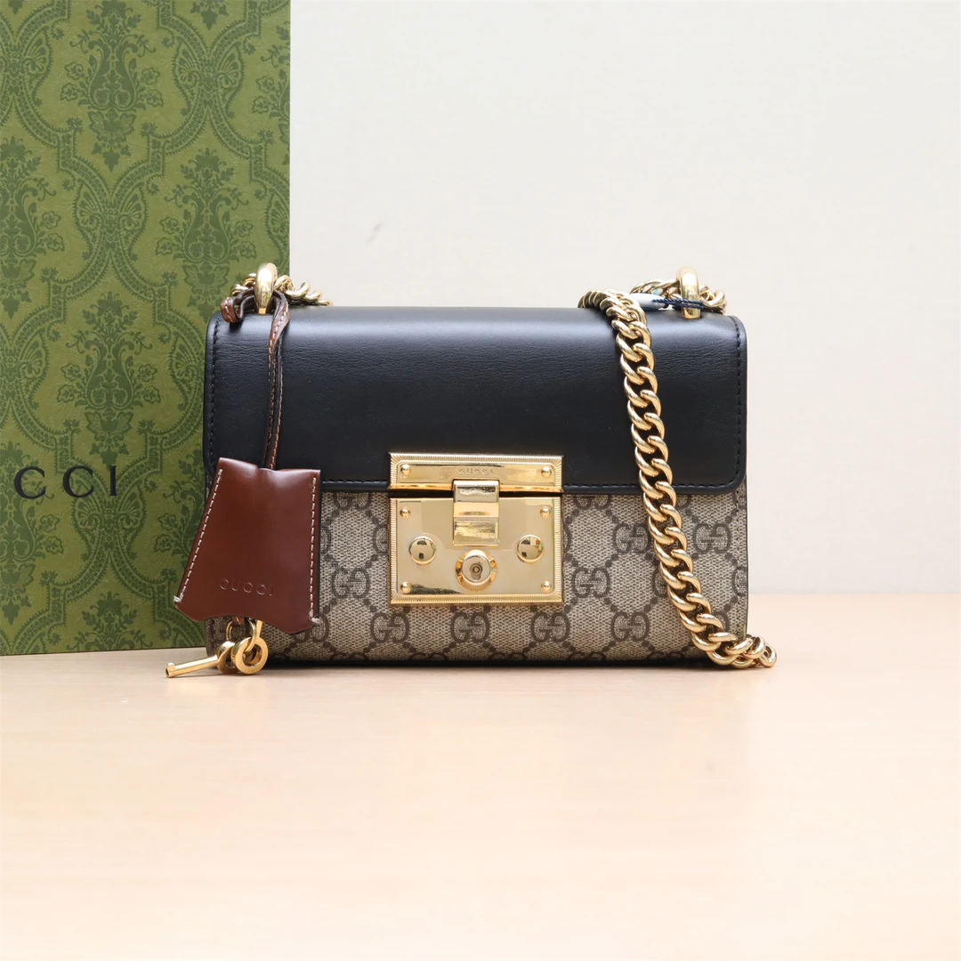 95新 GUCCI/古驰 斜挎包 锁头包 小号 20.5 黑色P234966351