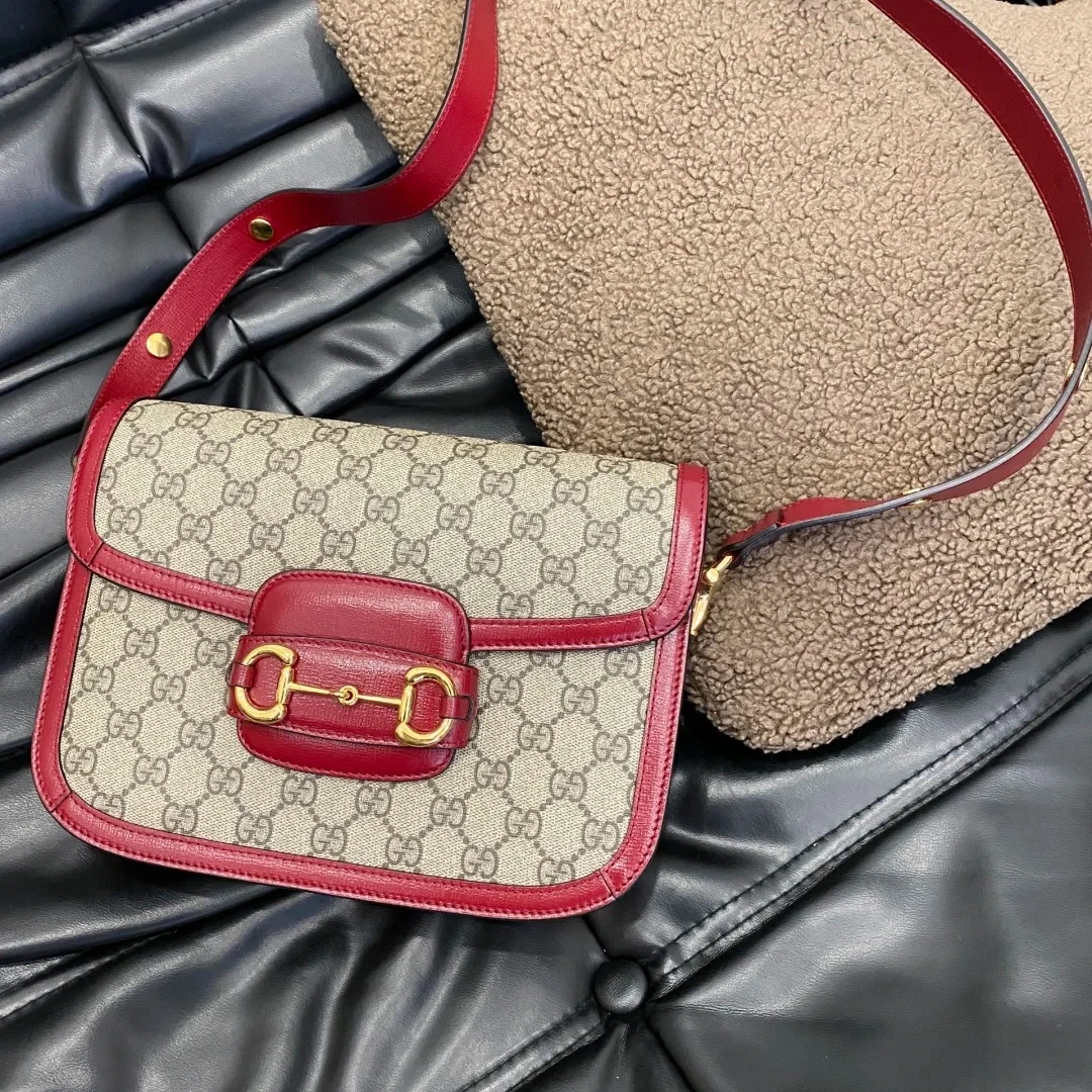 95新 GUCCI/古驰 马衔扣 1955 马鞍包 小号 25 斜挎包P222535582