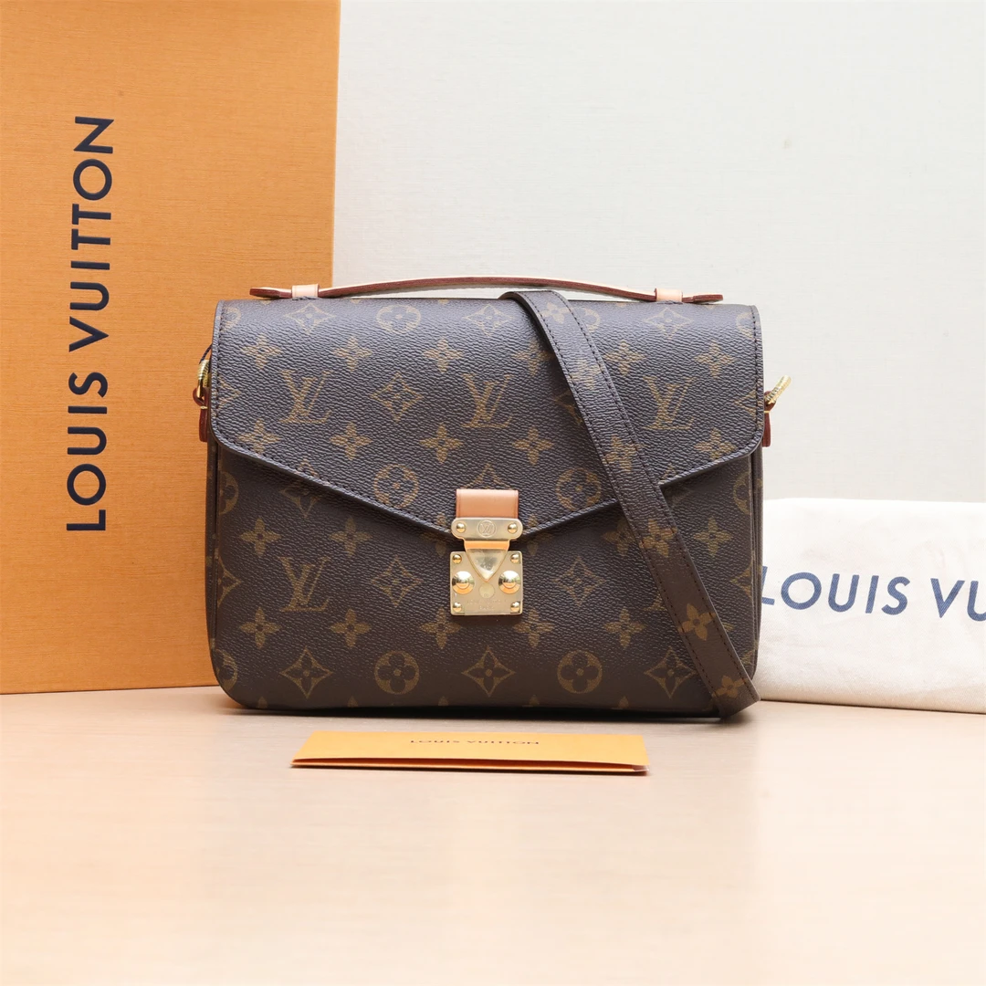 95新 LouisVuitton/路易威登  邮差包 老花 金扣 芯片 P244277312
