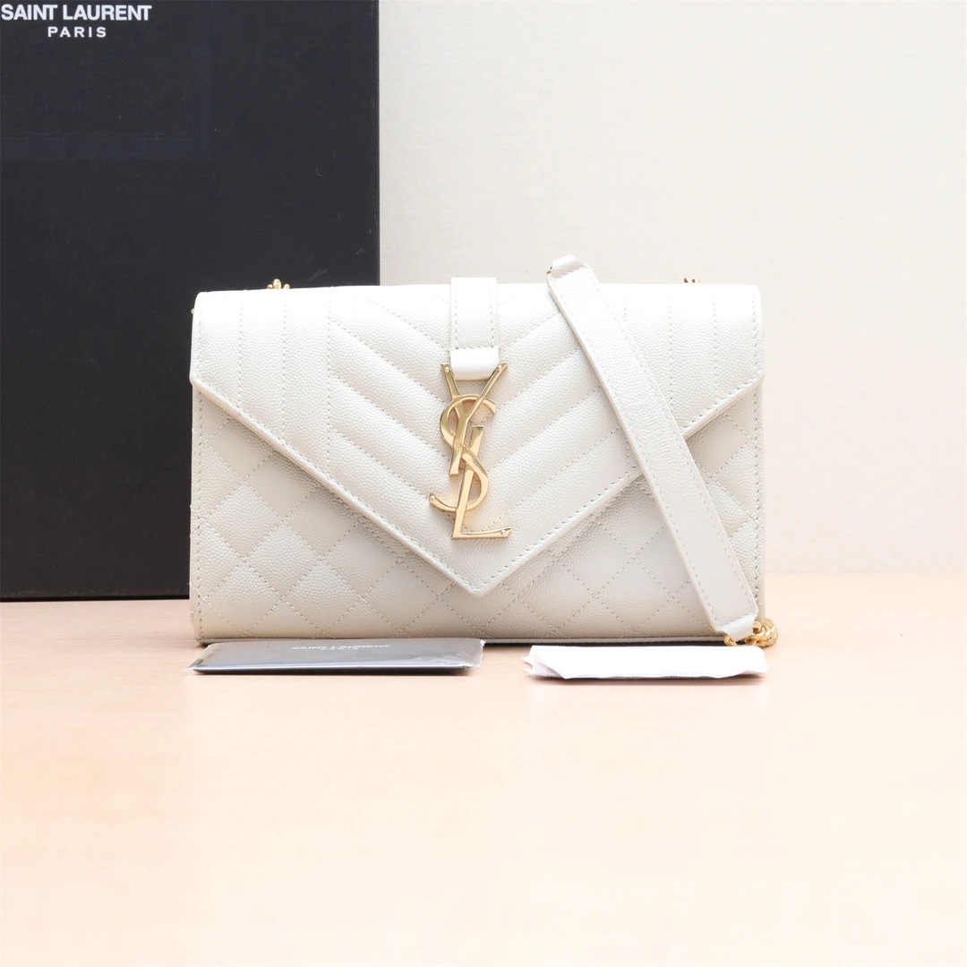 99新 YSL/圣罗兰 信封包 白色 斜挎包 P224723797