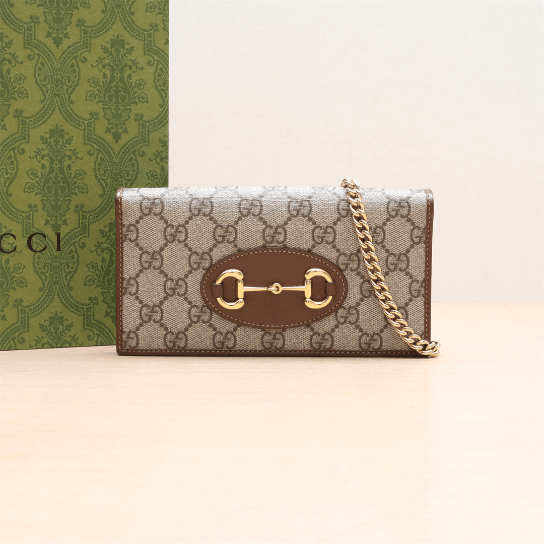 95新 GUCCI/古驰 Horsebit 马衔扣 斜挎包 P224727189