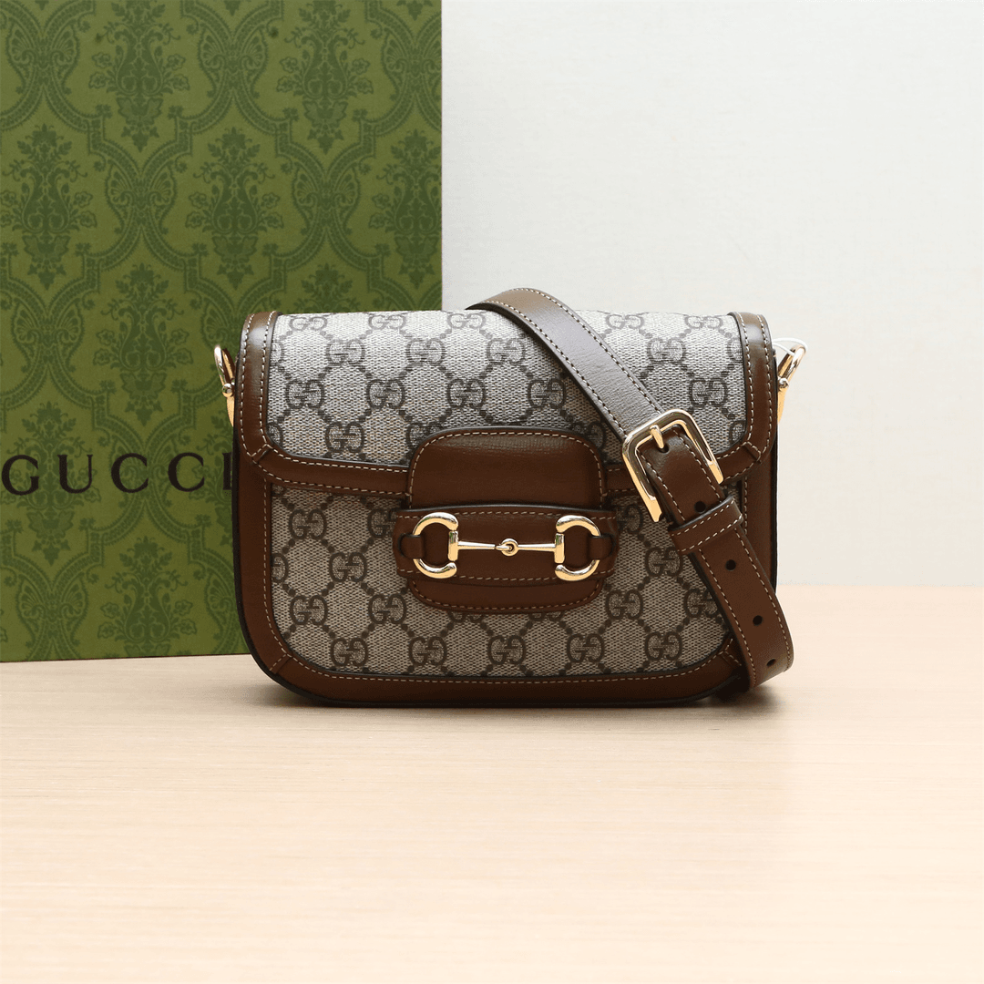 99新 GUCCI/古驰 马衔扣 1955 马鞍包 20.5 斜挎包 P234039621