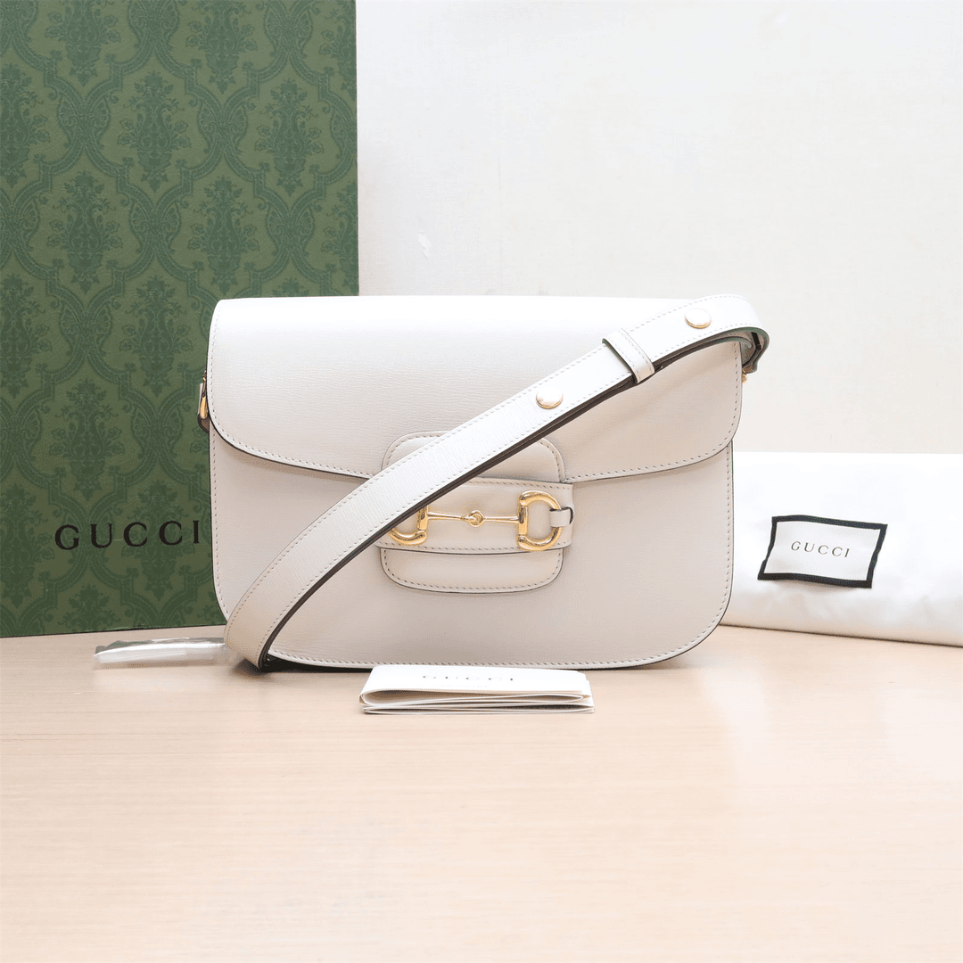 99新 GUCCI/古驰 马衔扣 1955 马鞍包 斜挎包P224518488