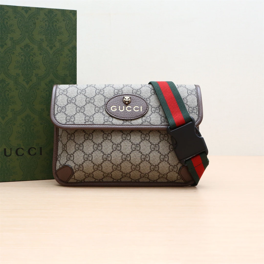95新 GUCCI/古驰  虎头 腰包 24 P214243814