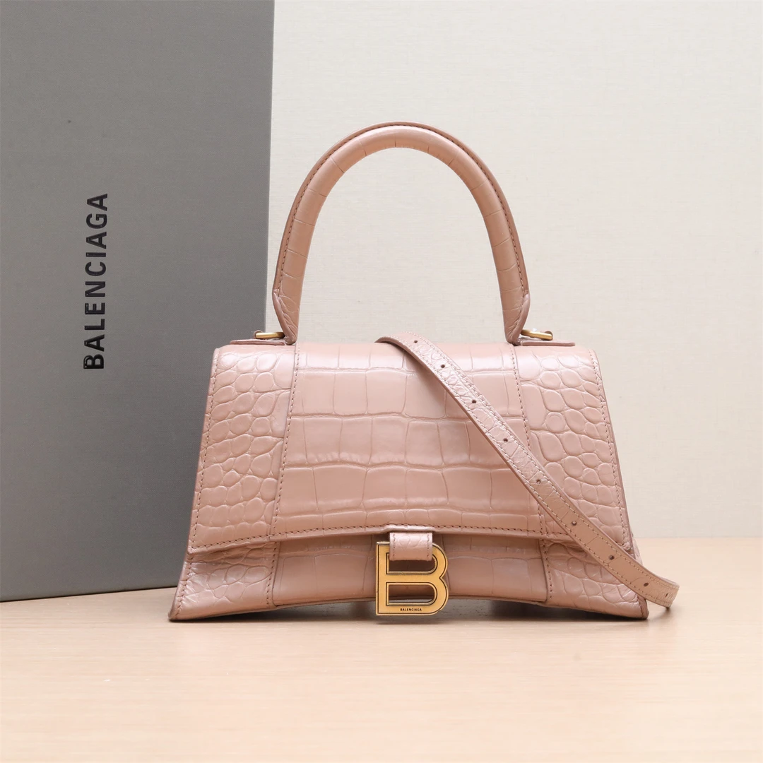 95新 Balenciaga/巴黎世家 沙漏 S码 奶茶色 斜挎包 P224727367
