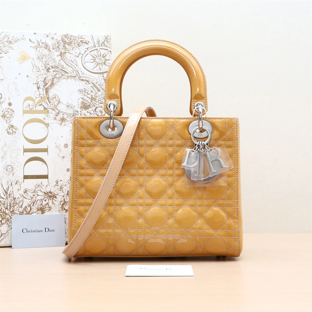 95新 DIOR/迪奥 戴妃包 五格 单肩包 银扣 2011 P234038751