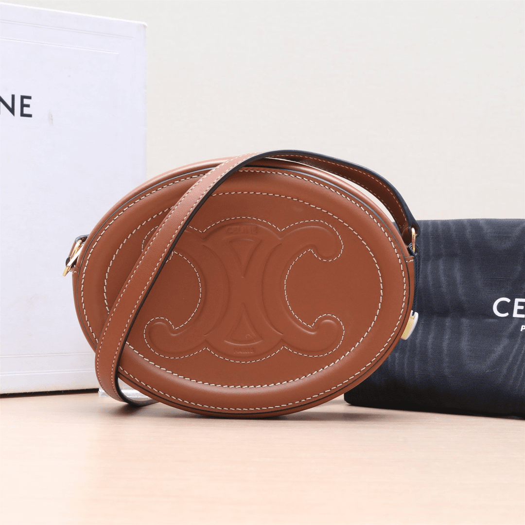99新 Celine/思琳 凯旋门浮雕 月饼包 单肩包 P243548684