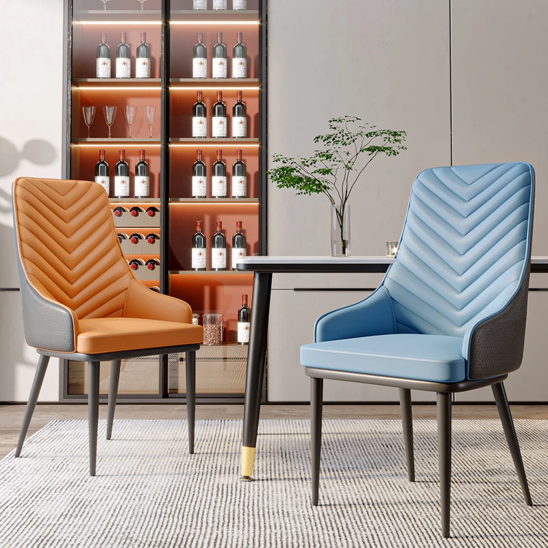 意式现代轻奢靠背椅子休闲餐椅咖啡酒店餐厅北欧简约家用椅子餐椅