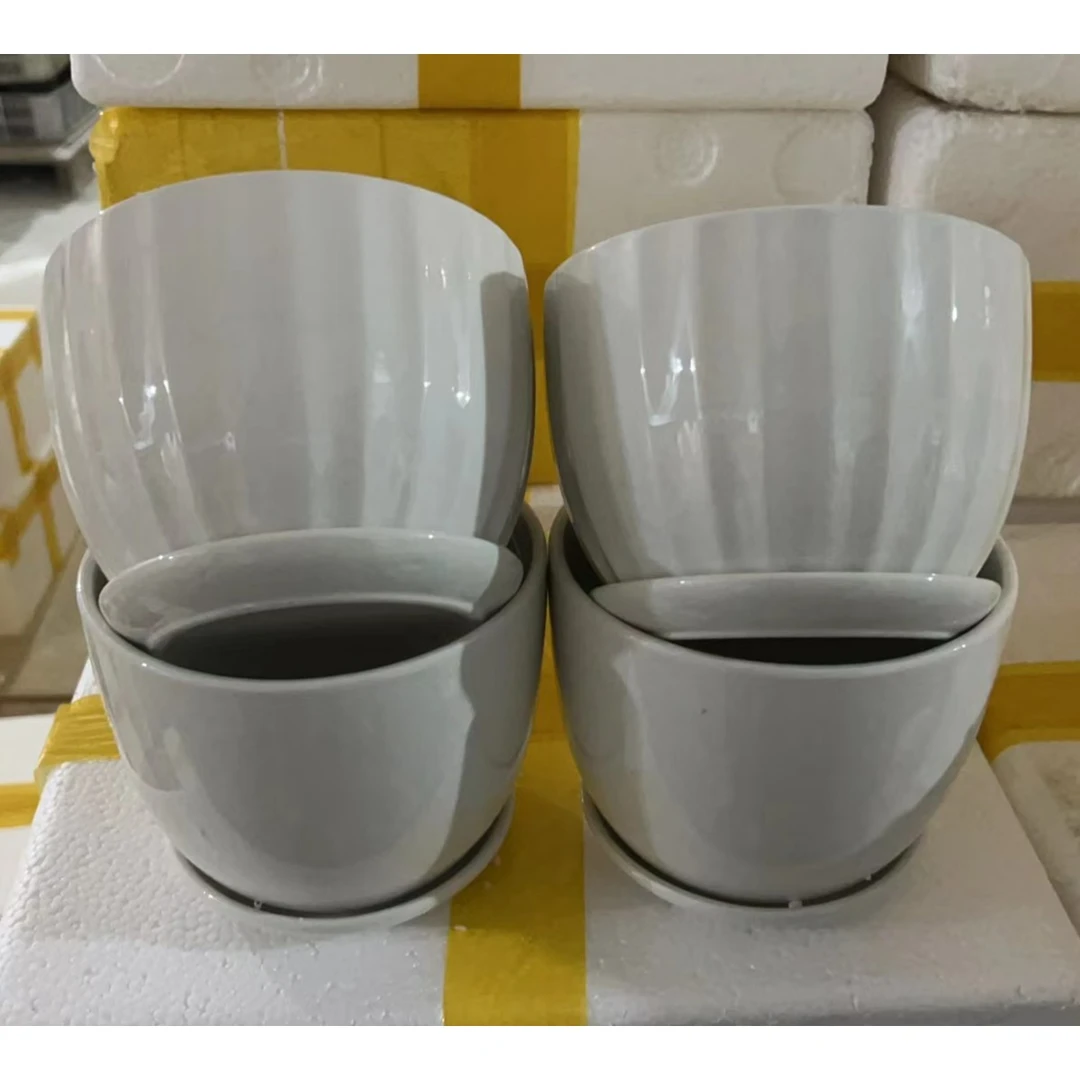 【直播专属链接】到手4个陶瓷花盆口径14cm 高度12cm（14-117）