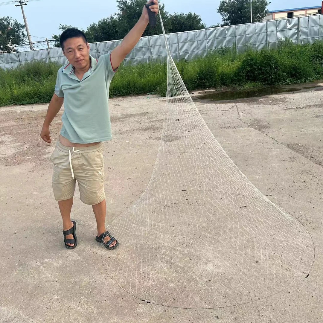 空投网空中抛网大力马线纯手工线径0.4毫米直径2米高度1.6米