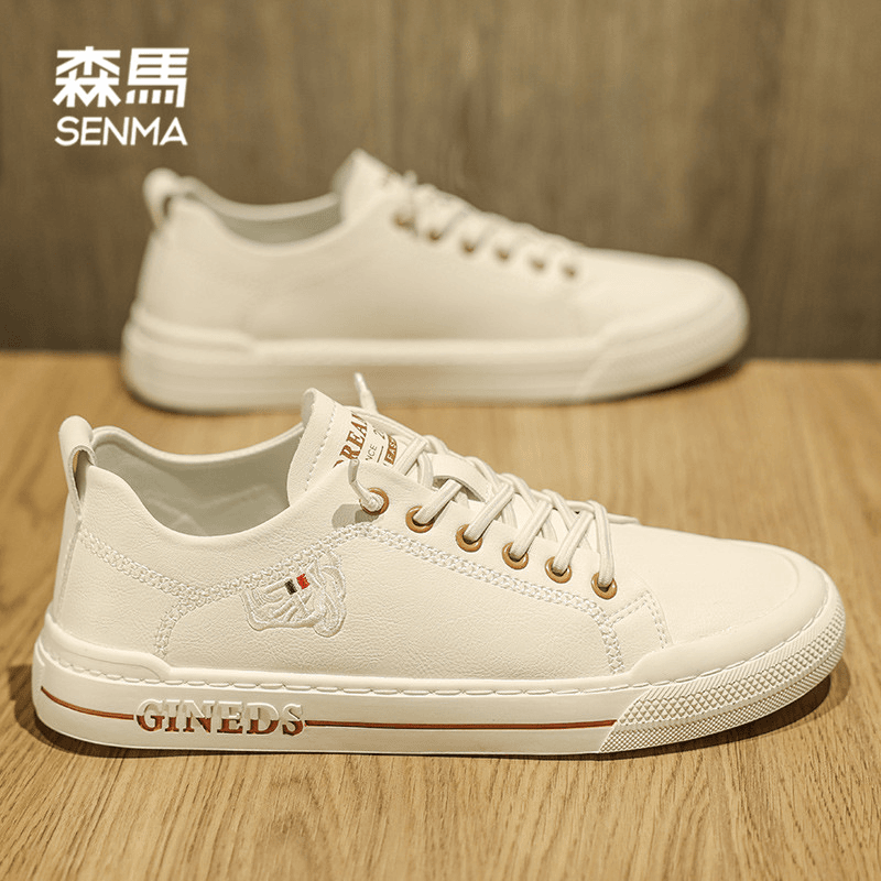 SENMA/森马男鞋2024冬季新款增高休闲板鞋潮流百搭一脚蹬小白鞋