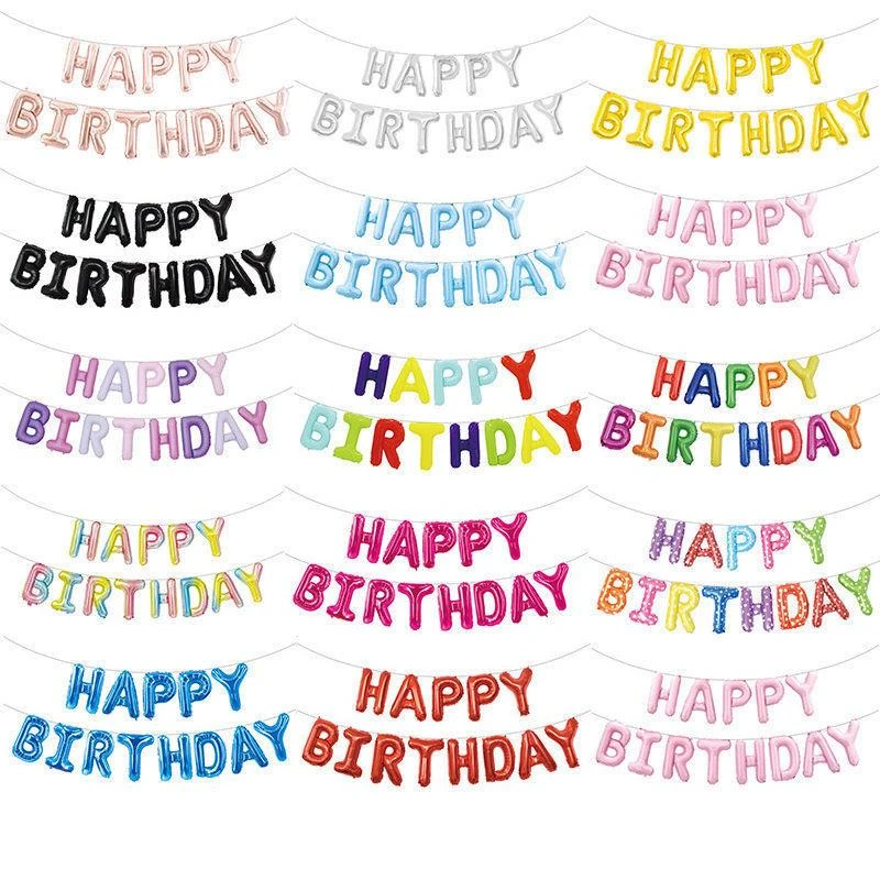 生日快乐气球happy birthday英文字母儿童生日装饰背景墙场景布置