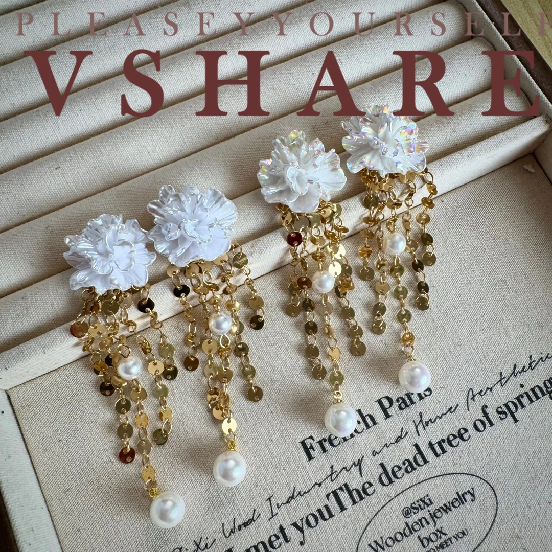 铜合金耳饰 【繁花】（Vshare专属）手工轻奢时尚百搭小众耳钉