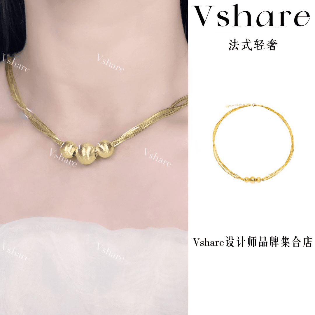 铜合金项链  【梦境】（vshare专属）时尚春日花花拉丝项链