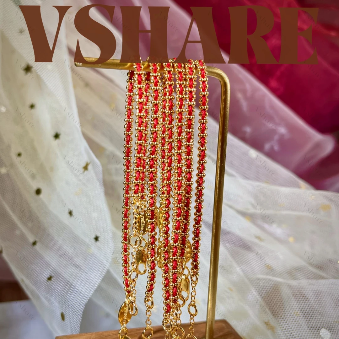 铜合金手链 2025龙年本命年好运新款红绳手链多股编织捆绑细手绳