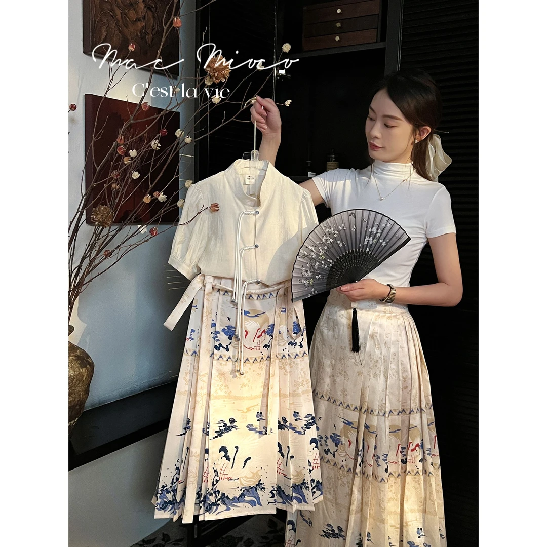 【乌托邦之夜】MACMIOCO | 国风复古气质汉服套装亲古风子装18860
