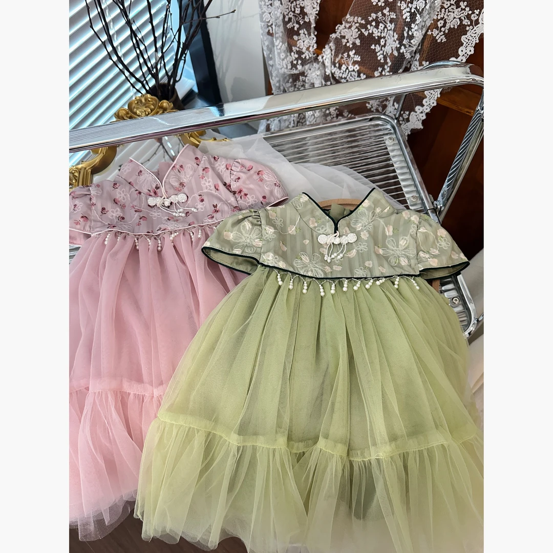 中秋 女童中国风汉服裙夏 薄款24303