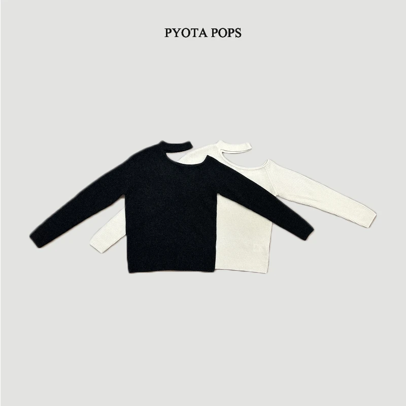 PYOTA【阿美】100%羊毛 小众设计师 挂脖斜肩气质百搭打底毛衣LL099