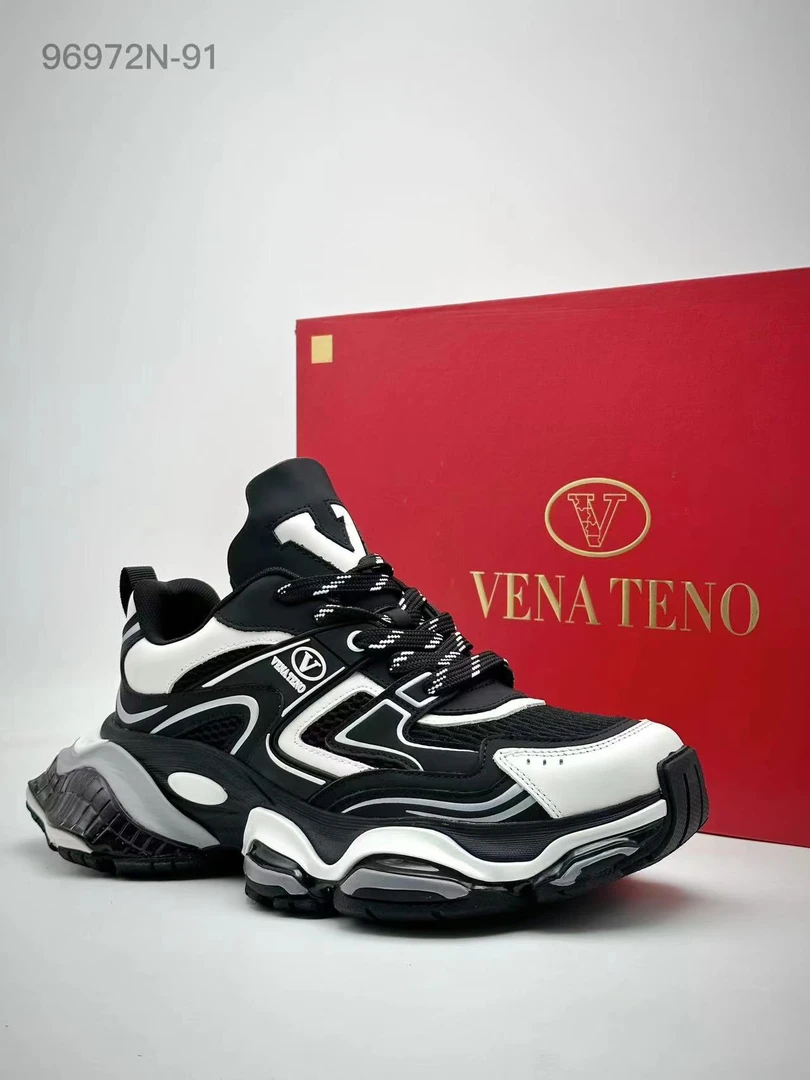 VENATENO秋冬新品/时尚网布拼接撞色男士老爹款休闲鞋