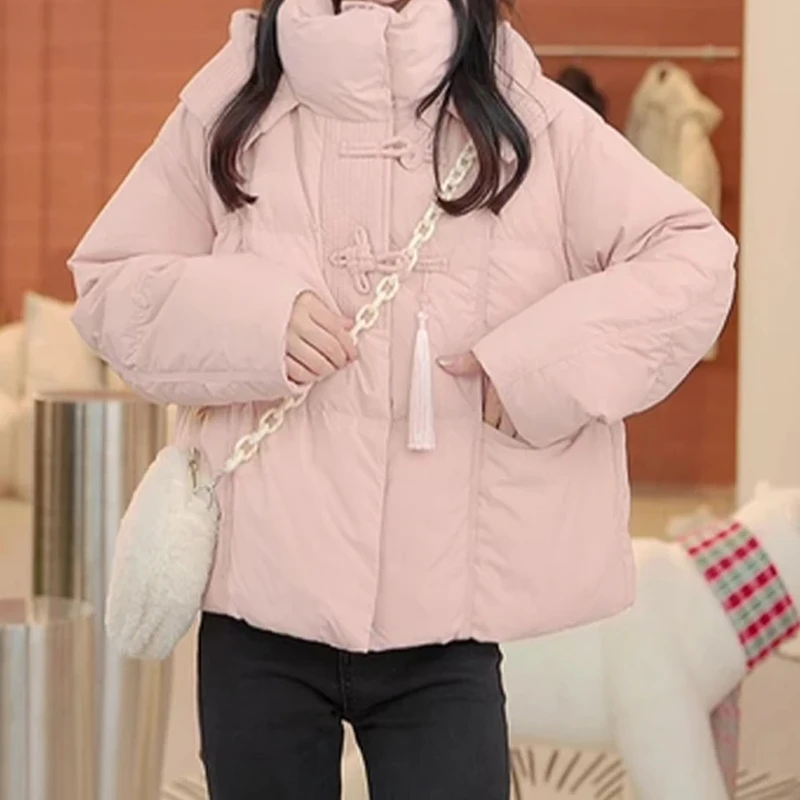 新中式国风盘扣棉服女装2024冬季新款小个子保暖休闲时尚气质外套