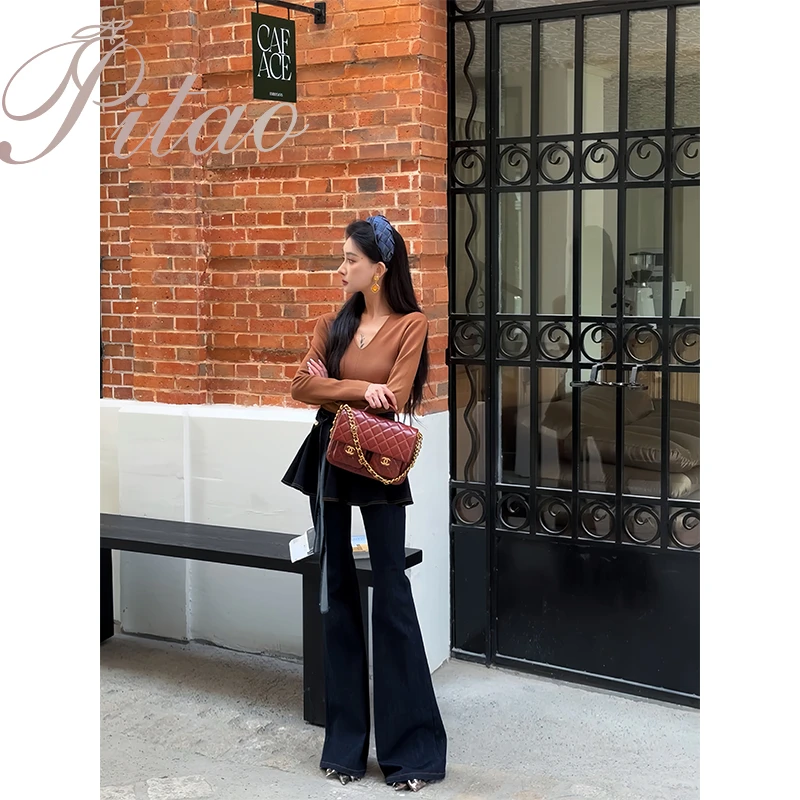 杜屁屁桃PITAO原创【曲线主义】牛仔裤+牛仔裙设计师款小众气质网红