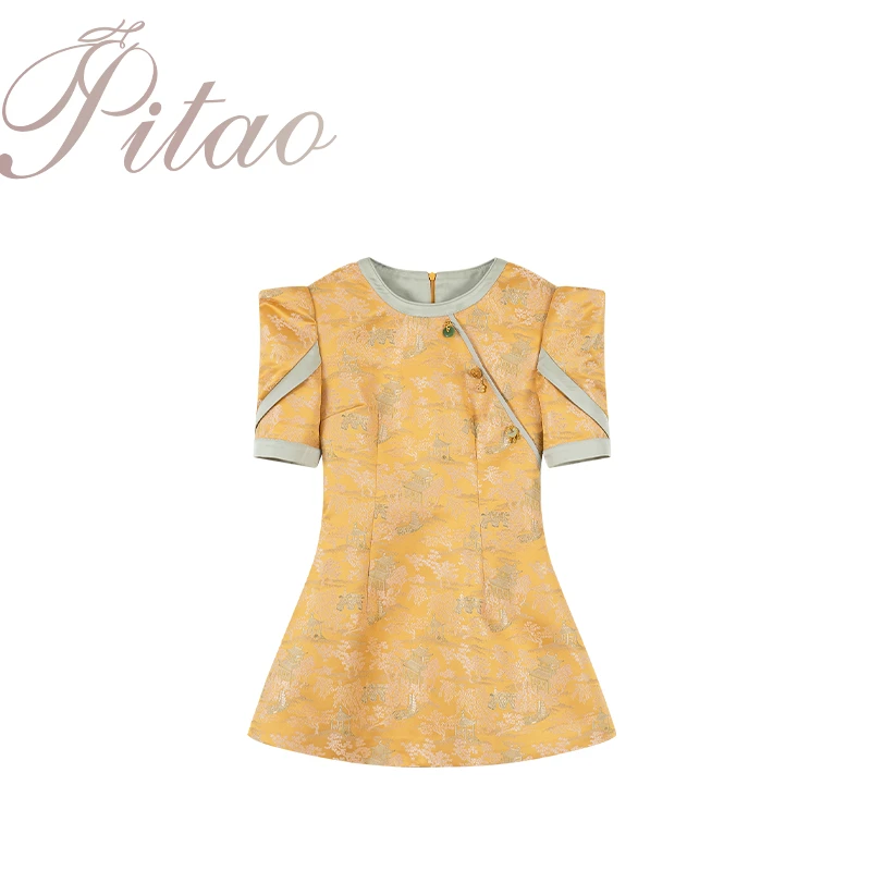 杜屁屁桃PITAO 原创【宫墙柳】连衣裙时尚中式夏款复古国风设计师