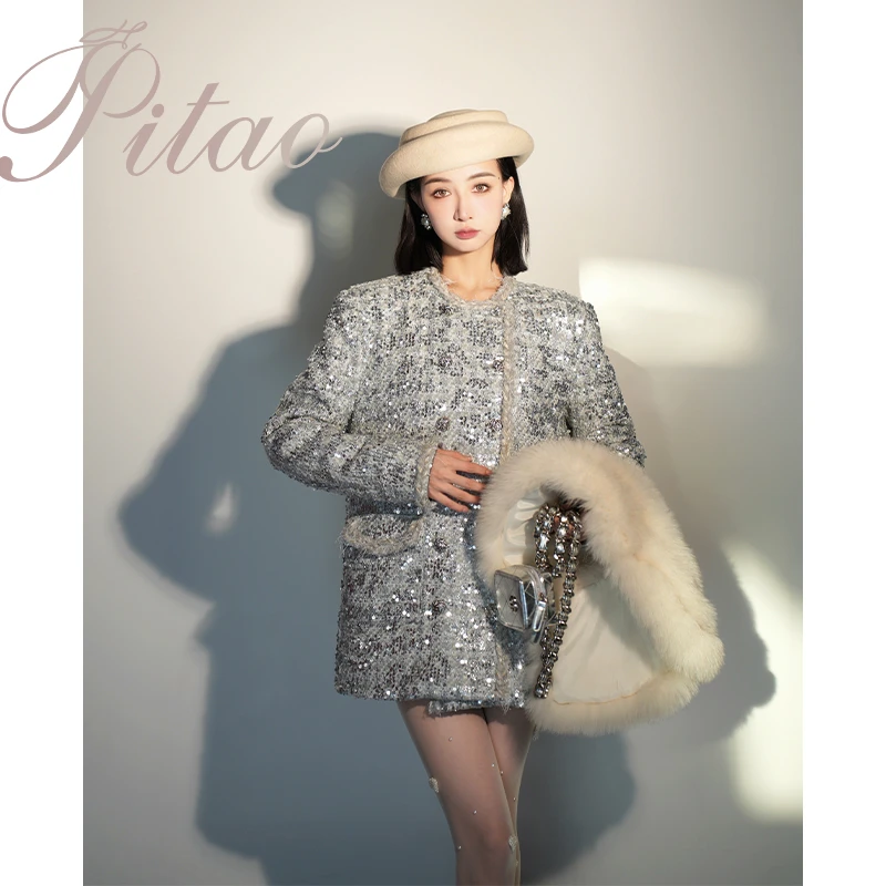 杜屁屁桃PITAO 原创【心动尤莉】羽绒服 小香风时尚设计师轻奢复古