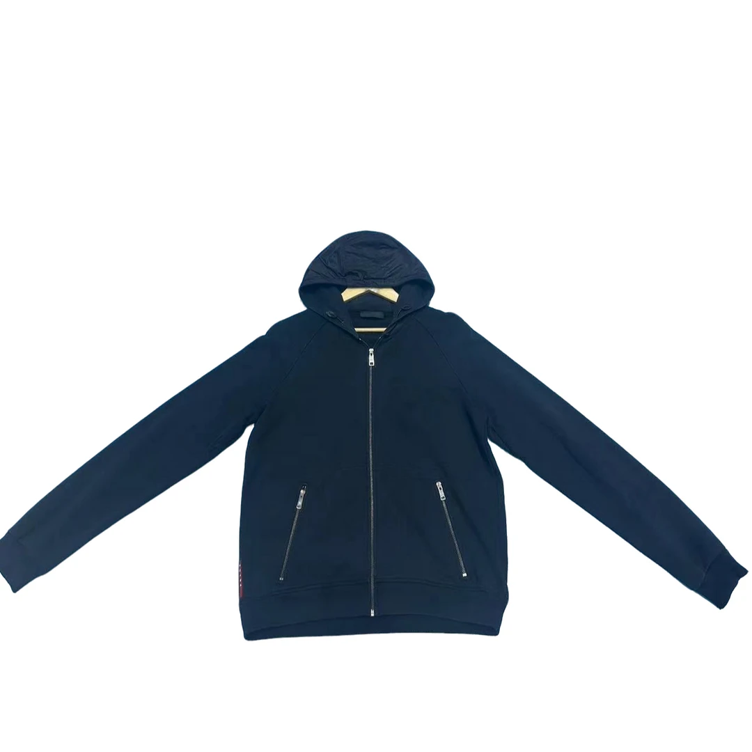 Prada/普拉达普拉达羊毛拼接卫衣外套/L码/95新