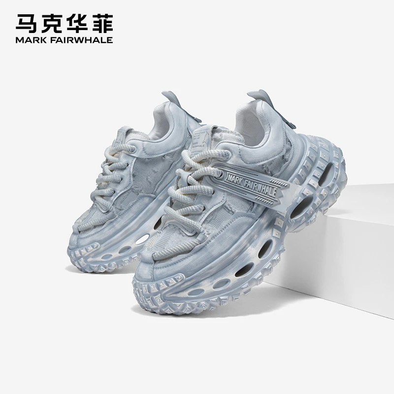 马克华菲男鞋2025新款情侣老爹鞋秋季透气厚底增高休闲运动鞋男款