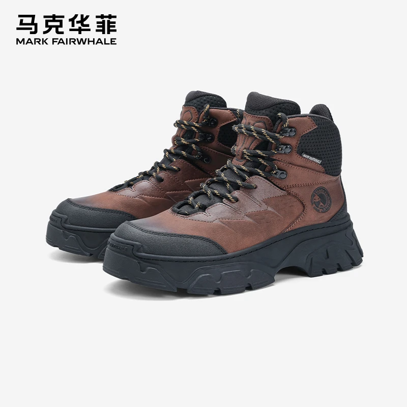 马克华菲马丁靴男鞋2025夏季新款英伦风复古登山防滑户外工装靴子