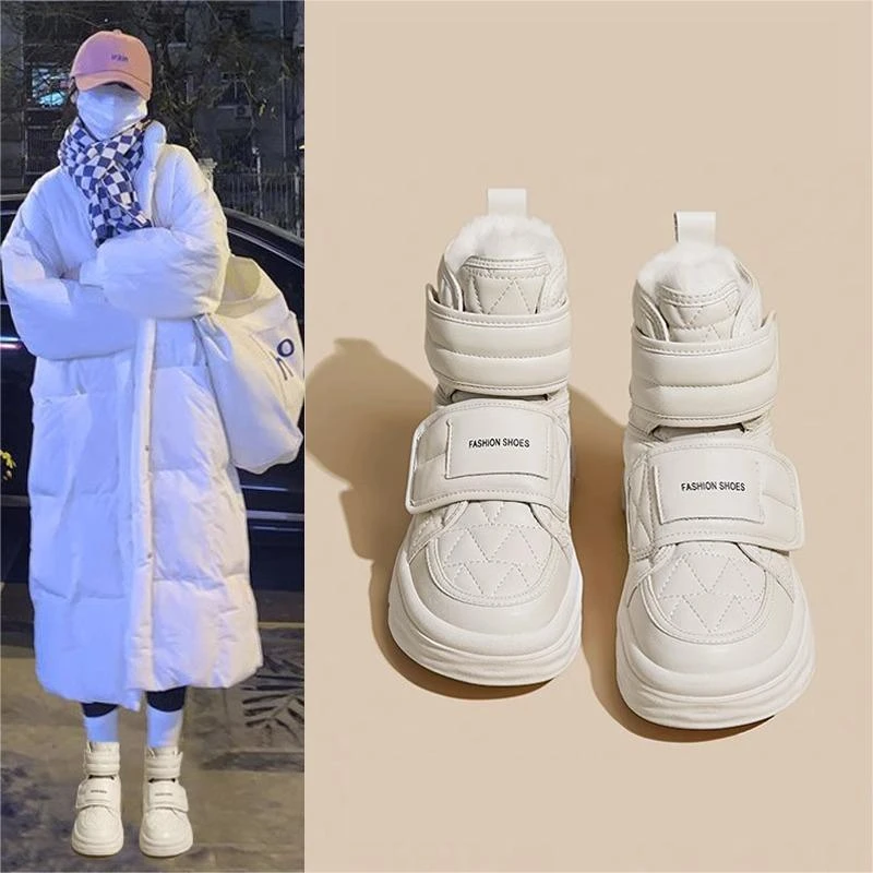 回力潮雪地靴女加绒靴子棉鞋2023冬季新款防水防滑女款东北面包鞋