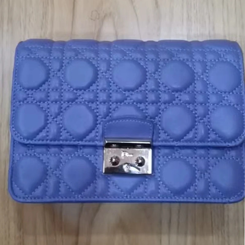 时尚蓝色单肩链条包肩包女士百搭菱格时尚蓝色单肩链条包肩包女士