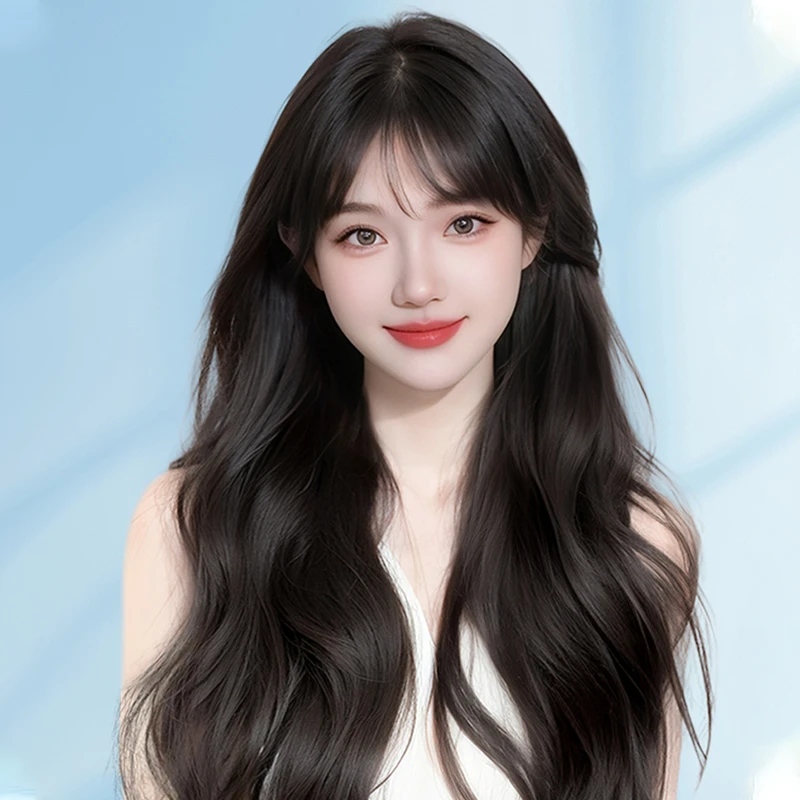 【清凉空气刘海】假发套推荐女款长卷发网红100%全真发大波浪超自然