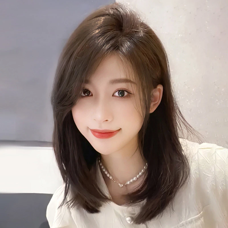 【双11活动款】假发女偏分锁骨中长发全真发短发自然无痕蕾丝全头套