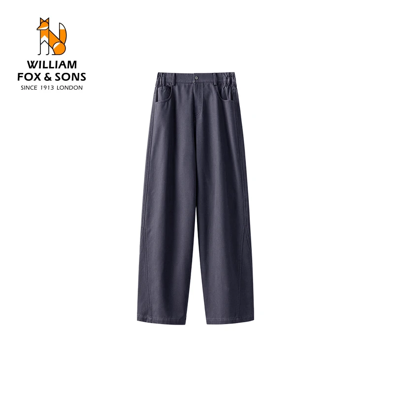 【冬上新】复古帆布复合抓绒面料宽松直筒潮流立体斜裁保暖休闲裤