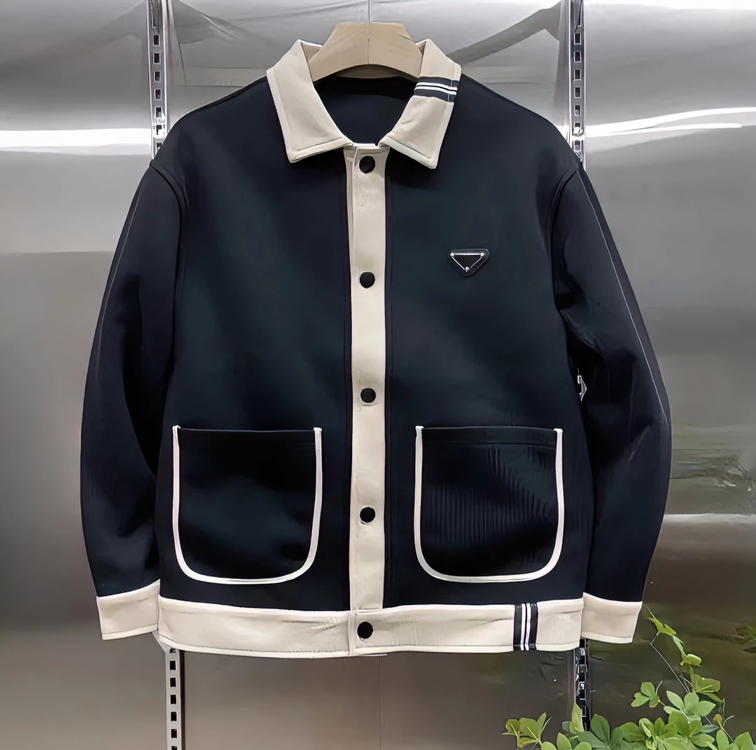 2025男士春季新款欧货时尚休闲男外套设计师拼接百搭潮流翻领夹克