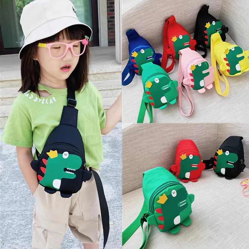 包包可爱卡通斜挎包男女童时尚单肩包小孩子休闲帆布胸包恐龙韩版