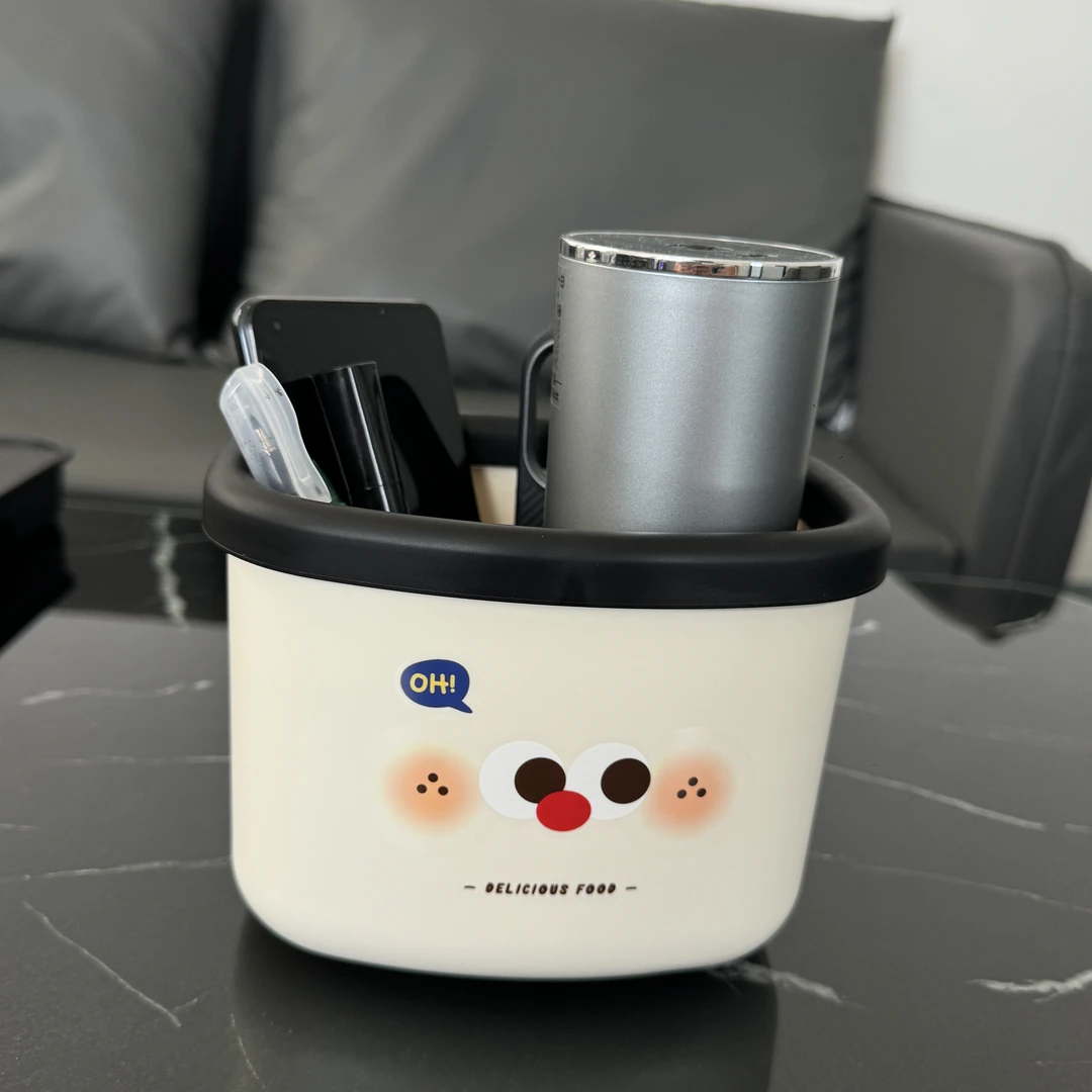 ins风桌面收纳盒家用学生迷你可爱垃圾桶卧室杂物废纸收纳松弛感