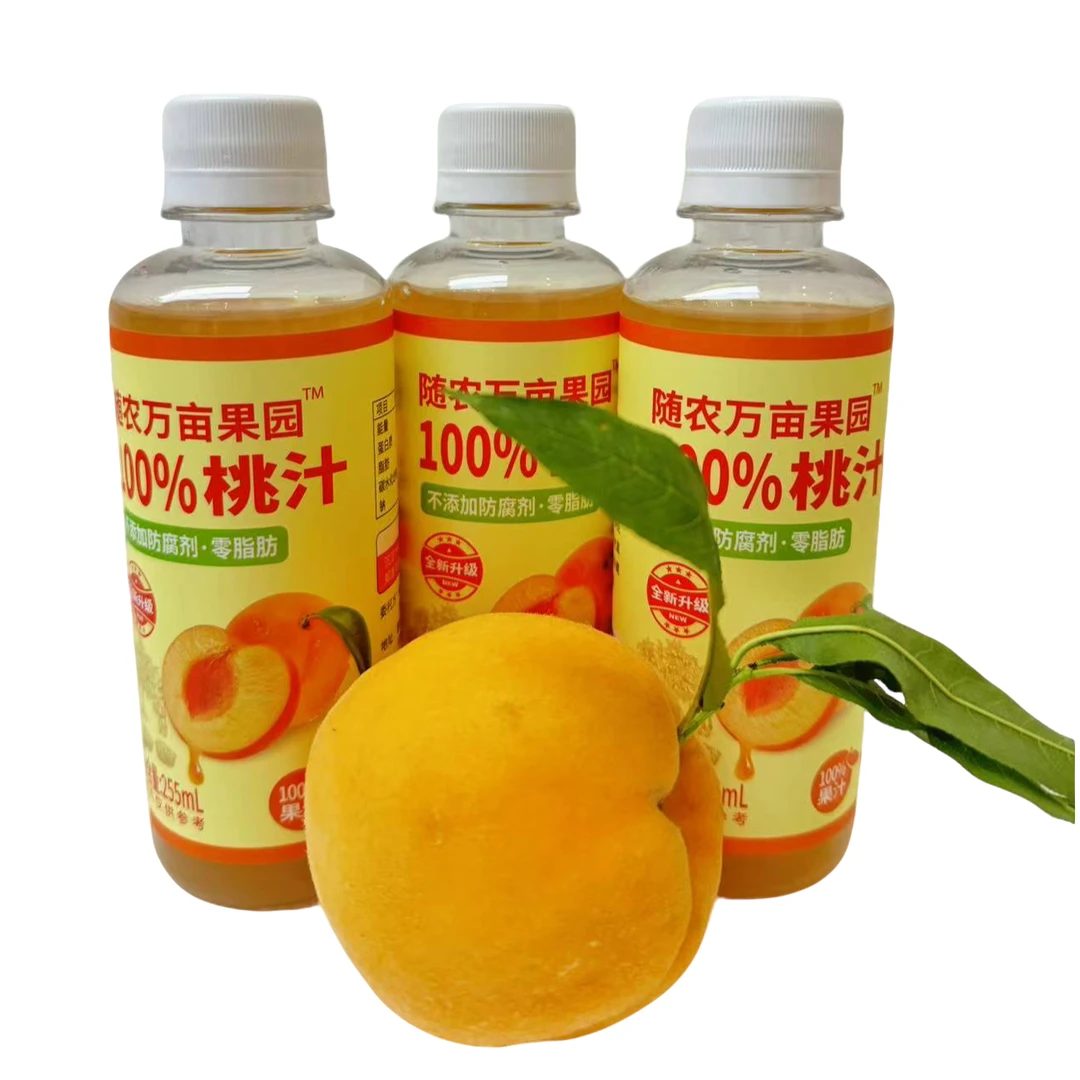 随农万亩果园100%桃汁不添加防腐剂零脂肪瓶装255mL*6瓶装